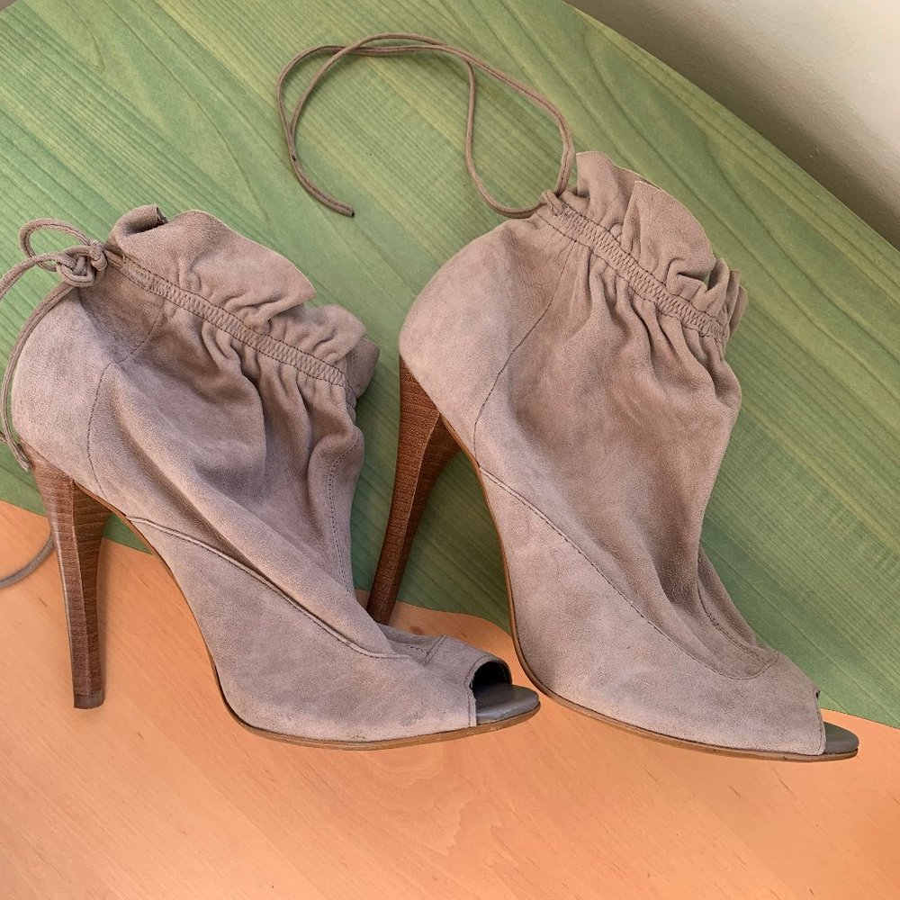 TOPSHOP Suede Leather Wraparound Tie Hight Heel Women Shoes Stiletto SIZE 7